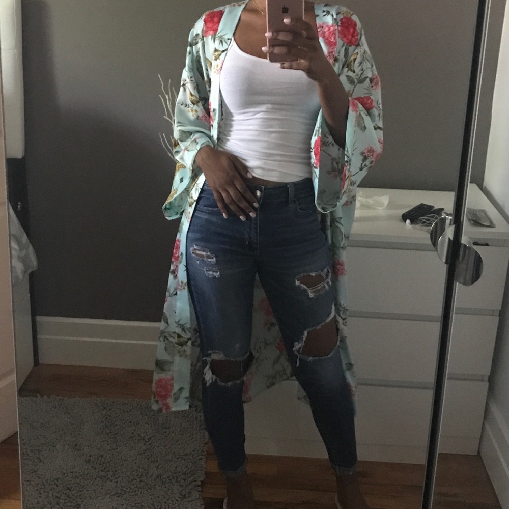 Flower print Kimono